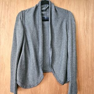 Gray Open Front Cardigan